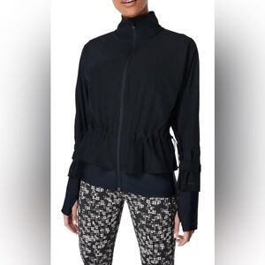 Medium/8-10 Sweaty Betty Black Fast Lane Running Jacket